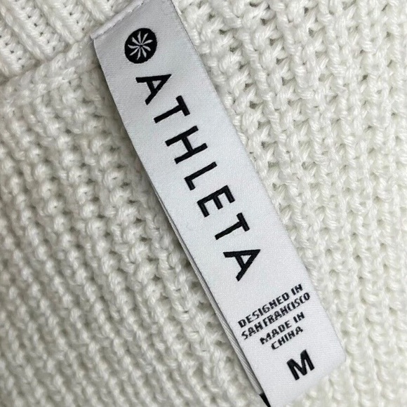 ATHLETA Teton Chunky Knit Sweater in Dove—Off-White Size Medium - Picture 5 of 7